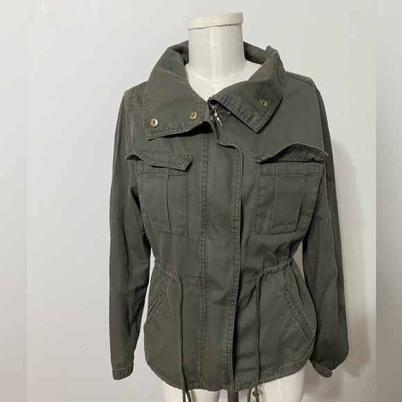 2 for $20 ⚜️ Old Navy Army Green Utility Jacket w Pockets Adjustable Size Small - Picture 4 of 6